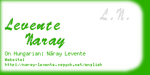 levente naray business card